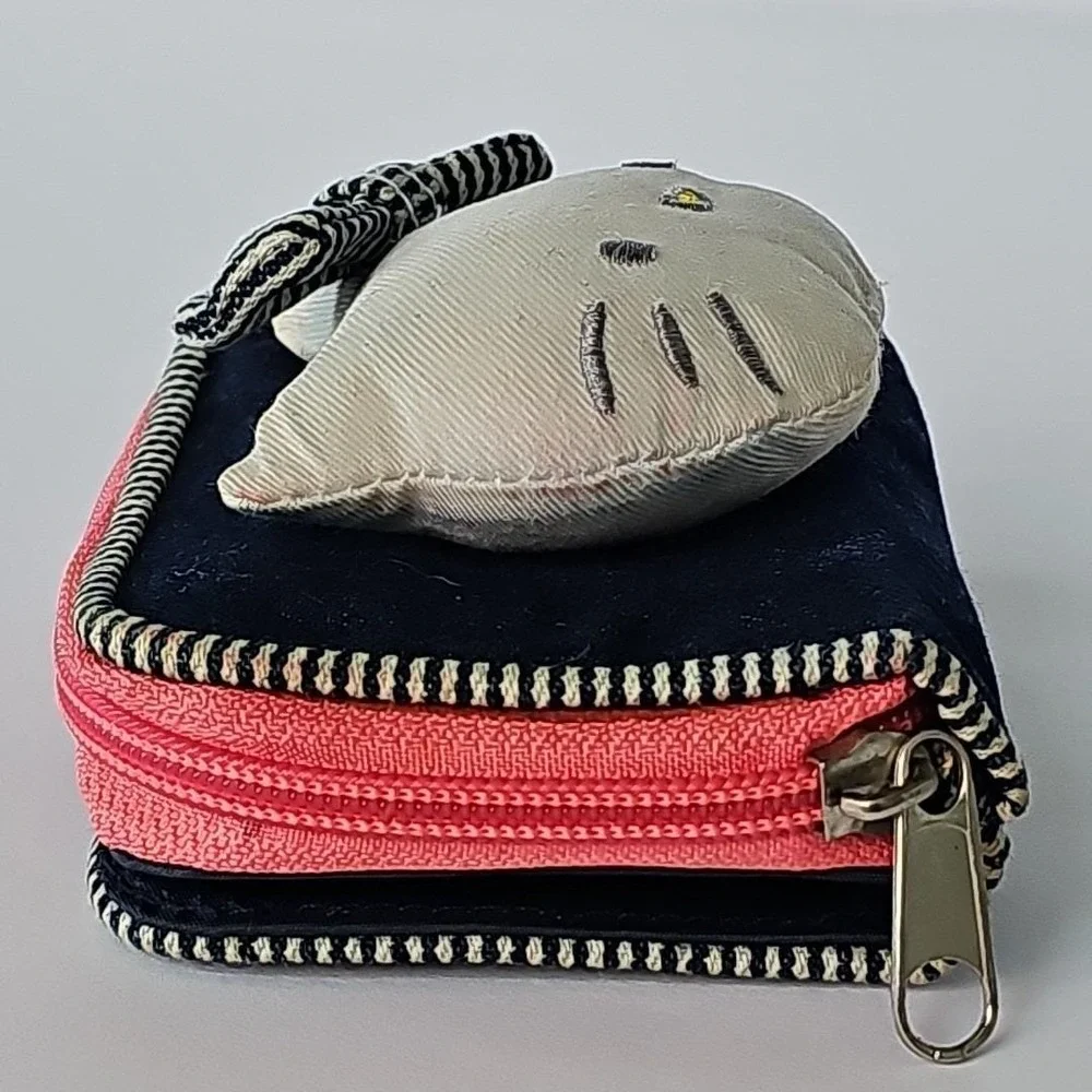 Y2K Sanrio Hello Kitty Denim Wallet Plush 3D Cat Kitten Pink Zipper Bow 1719